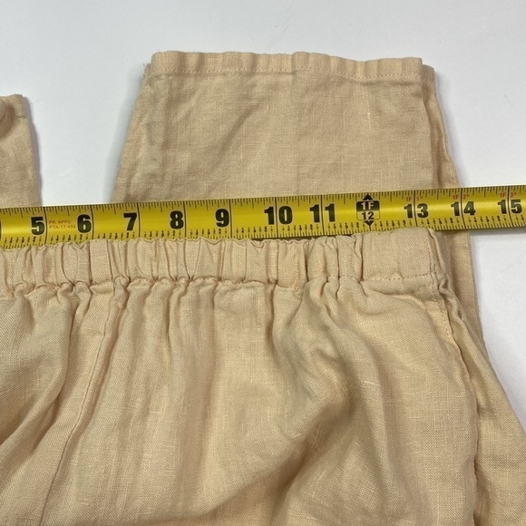 Flax Linen Stretch Waist Tan Pants Size Medium - Picture 8 of 12